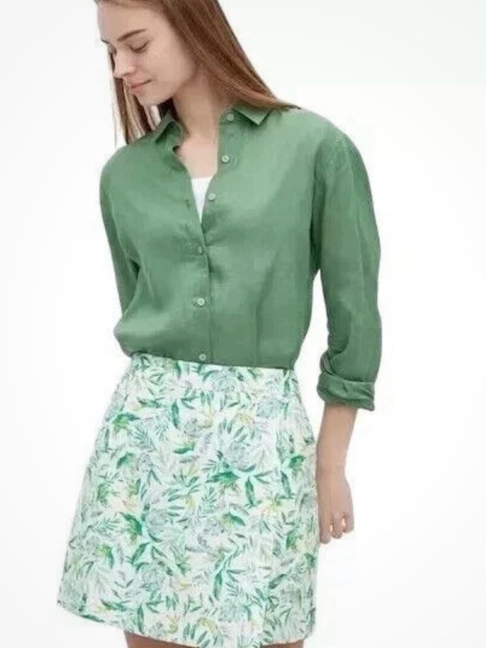 Ellen Tracy Women's Pull On Linen Blend Skort